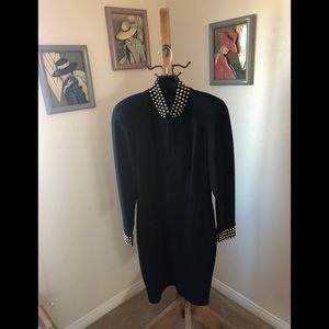 SHARP Black wool dress like new beautiful